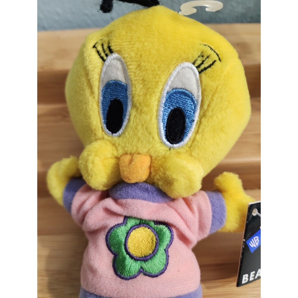 Warner Bros. Tweety Bird Flower Shirt 8" Bean Bag Plush Stuffed Animal